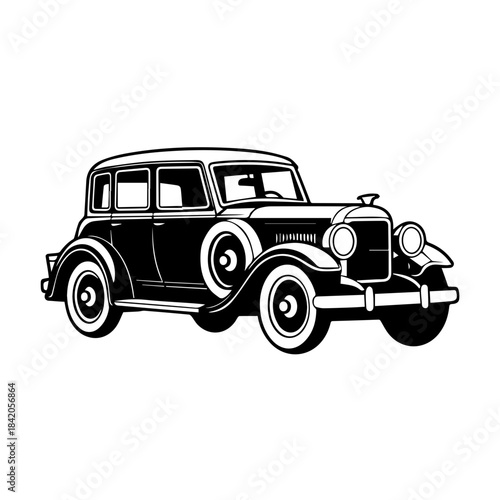 Classic car in vintage style