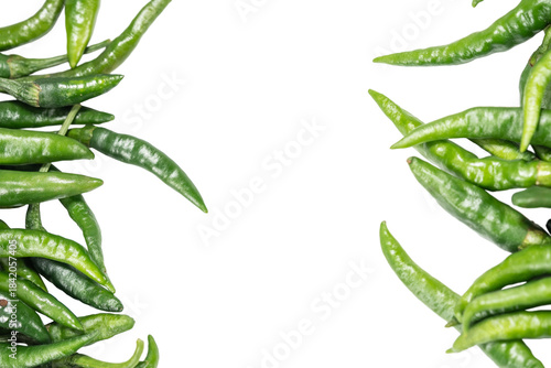 Organic Chili Peppers: Fresh Green Chile Vegetable Delights on Transparent Background