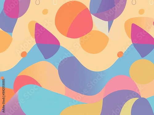 Abstract geometric patterns, clean lines, vibrant colors, playful shapes, digital art style,  graphic,  clean