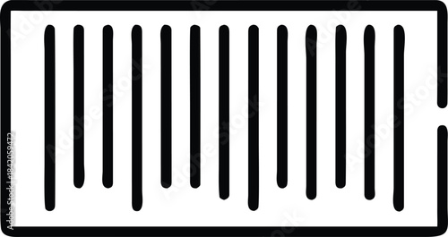 A simple outline drawing of a barcode for product identification and scanning