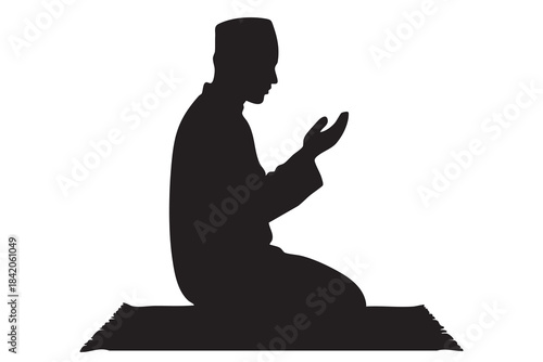 Muslim Prayer Silhouette Collection | Islamic Worship Vector Art