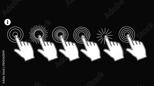 Mouse Cursor Click Pointer Tap Icon Set User Interface Selection Action Computer Web Design Element Digital Interaction