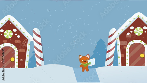 christmas greeting card with snowman