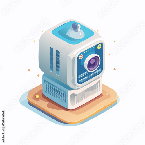 futuristic security camera isometric