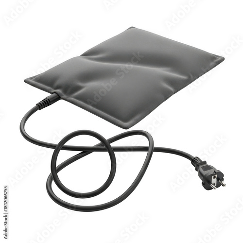 Electric heating pad isolated on transparent background