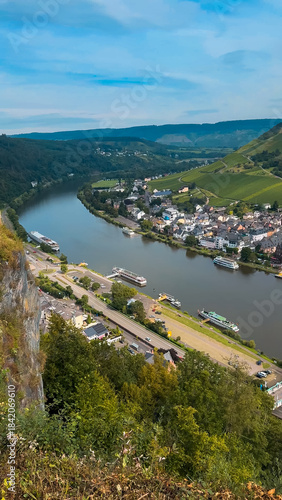 Ancient ruins on a hill opposite the Moselle wine town of Traben-Trarbach, Germany, July 23, 2024.