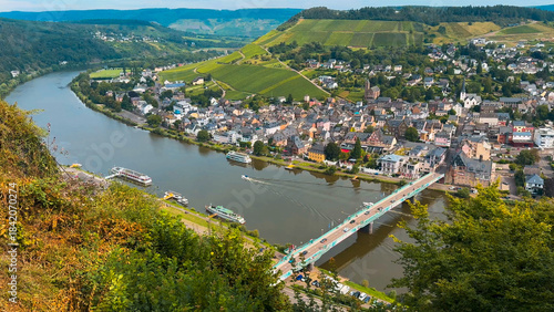 Ancient ruins on a hill opposite the Moselle wine town of Traben-Trarbach, Germany, July 23, 2024.