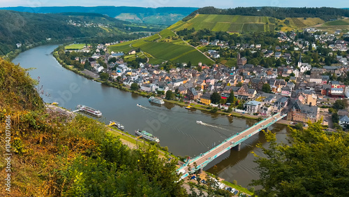 Ancient ruins on a hill opposite the Moselle wine town of Traben-Trarbach, Germany, July 23, 2024.