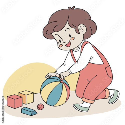 Joyful Playtime: A young child, full of delight, is engaged in a vibrant playtime session. The scene, radiating youthful energy and happiness.