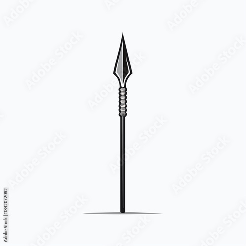 Ancient spear isolated on white background