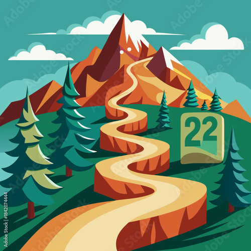 Creative bright peak glow artwork vector illustration