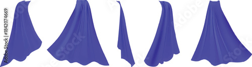 Blue satin ribbon isolated on white background  fashionable  in a blue silk gown