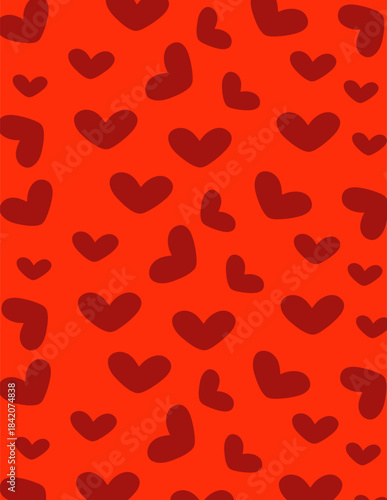 Background with red hearts. Valentine's Day background. Vector illustration