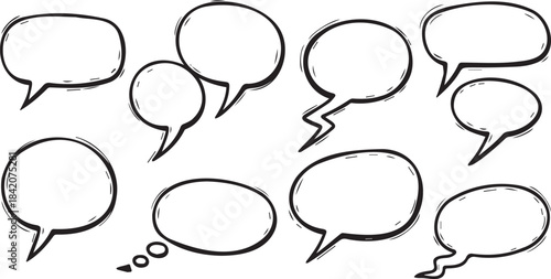 Speech Bubbles Isolated on White Background