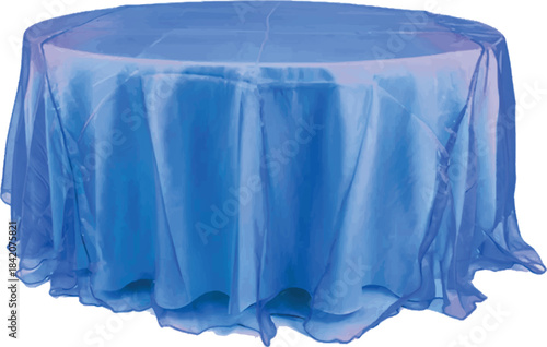 Isolated sheer blue silk scarf fabric object for clothing design