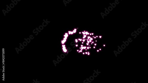 Wallpaper Mural Heart shape frame pink sparkle particle glitters line trail animation, white sparkling particles, and a magical love shape light trail, creating a romantic shimmering motion on black screen. 4k Torontodigital.ca