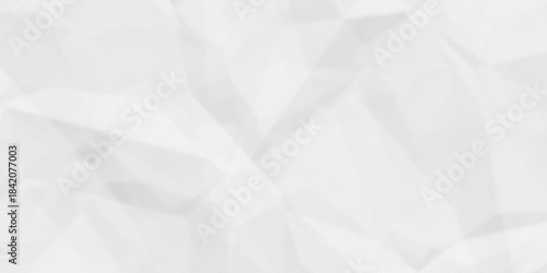 White crumpled paper background with a textured, wrinkled style. The background is predominantly white, adding a layered white effect. Paper texture background vector.