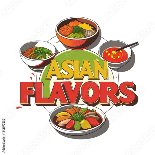 pizza on a plate and asian flavors