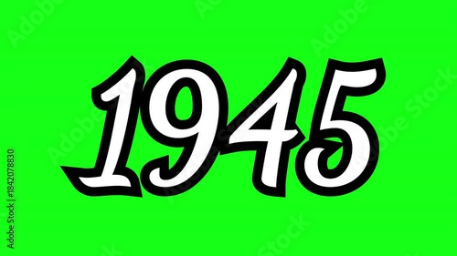 Vibrant green background featuring the bold number 1945, ideal for retro-themed designs