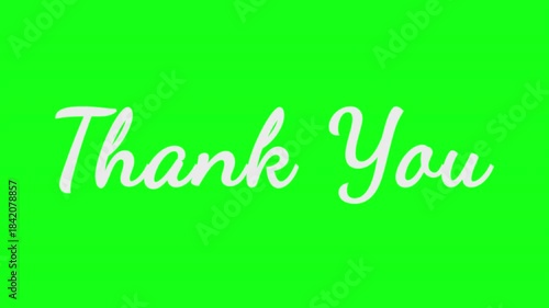 Vibrant green background with elegant text saying 'Thank You', suitable for appreciation messages