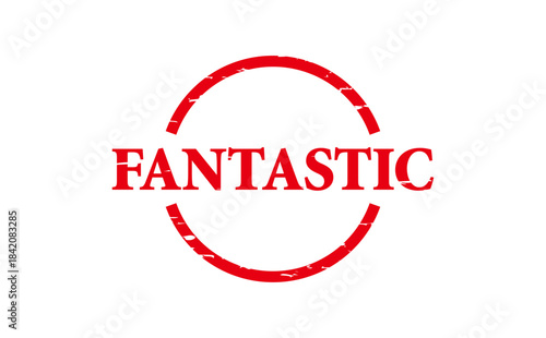 FANTASTIC - Red Rubber Stamp with text FANTASTIC
