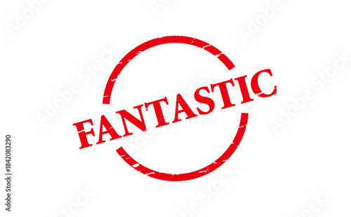 FANTASTIC - Red Rubber Stamp with text FANTASTIC
