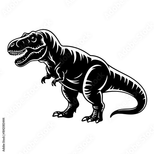 Tyrannosaurus T-rex black silhouette.