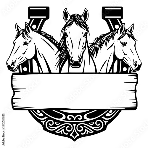 Placa ferradura cavalo estábulo