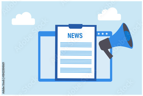 News update and annoucement concept vector illustration