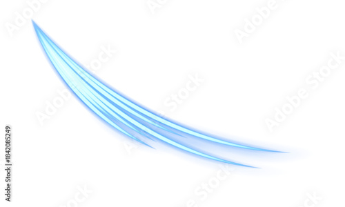 Glowing blue light trail sweeps smoothly across the Twilight, creating bright curved streaks with sparkling particles and a transparent swoosh for magical or neon swirl spins dynamic design effects.