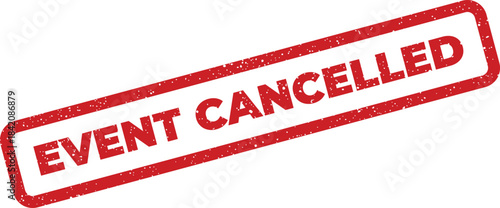Official textured rubber stamp impression with a distinct message indicating an event is cancelled