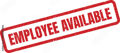 Official textured rubber stamp indicating employee availability status for various business assignments and staffing needs