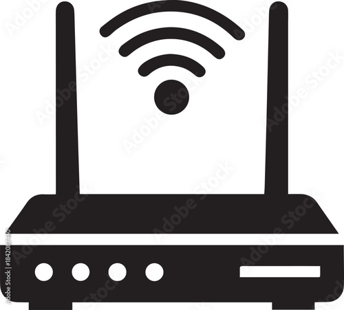 Router Silhouette Vector, WiFi Router Icon