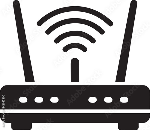 Router Silhouette Vector, WiFi Router Icon