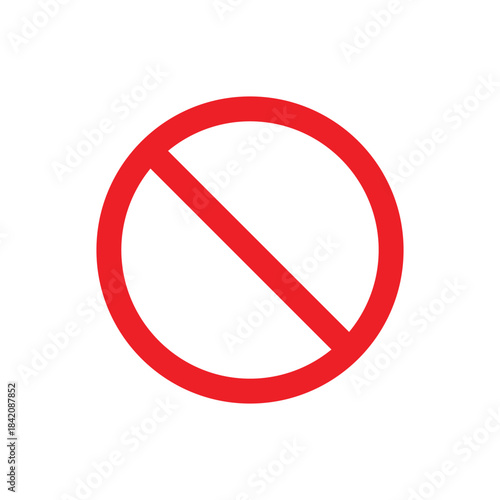 Prohibition sign, Not allowed sign isolated on transparent background
