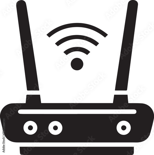 Router Silhouette Vector, WiFi Router Icon