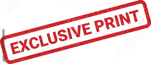 Red distressed stamp impression showing EXCLUSIVE PRINT to designate limited edition artwork or publication