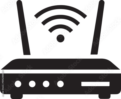 Router Silhouette Vector, WiFi Router Icon