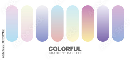 Soft pastel gradient smooth and vibrant color background set for devices, pc and modern smartphone screen soft pastel color backgrounds vector ux and ui design illustration