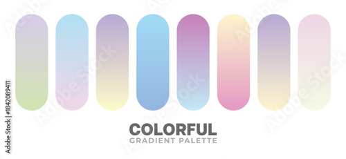 Soft pastel gradient smooth and vibrant color background set for devices, pc and modern smartphone screen soft pastel color backgrounds vector ux and ui design illustration