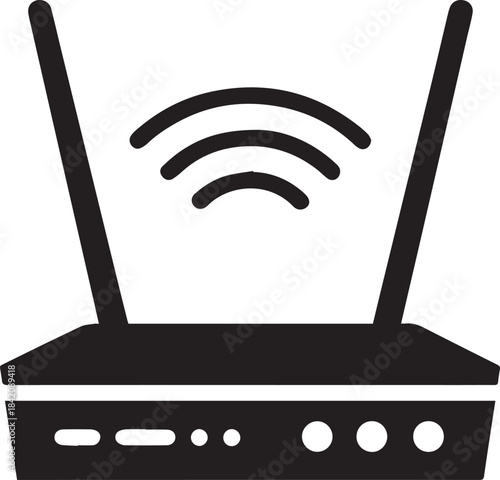 Router Silhouette Vector, WiFi Router Icon