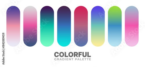Set of vector gradient backgrounds. Covers, wallpapers, branding, business cards, social media and other projects.