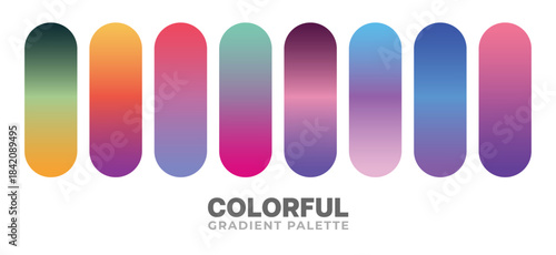 Set of vector gradient backgrounds. Covers, wallpapers, branding, business cards, social media and other projects.