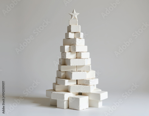 Modern Minimalist White Christmas Tree Sculpture