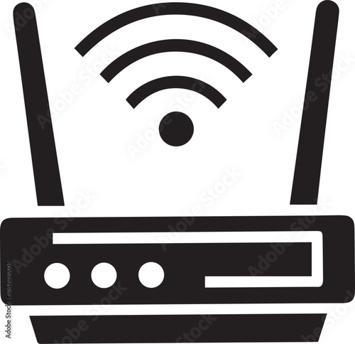 Router Silhouette Vector, WiFi Router Icon