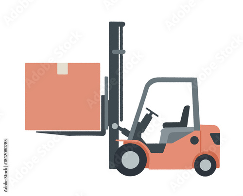 forklift with boxes