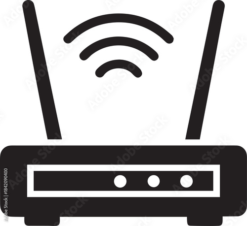 Router Silhouette Vector, WiFi Router Icon
