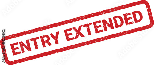 Red rectangle rubber stamp with grunge texture displaying important text for extended event deadlines