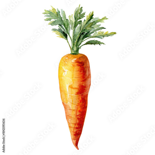 Carrot with green leaves on transparent background on transparent background