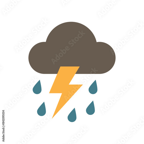 Flat Storm twister icon representing strong funnel winds, rotating storm danger, and natural disaster hazard.
